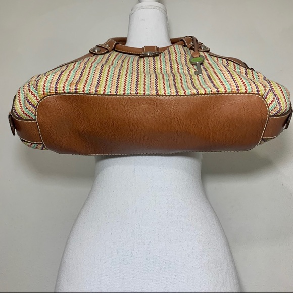 Fossil Multicolor Stitched Straw Frame Handbag - Picture 6 of 12